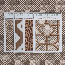 Chestnut Brown Lotus Flower Fabric|Mrs. Alice Clearance