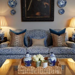 Chestnut Brown Lotus Flower Fabric|Mrs. Alice Clearance