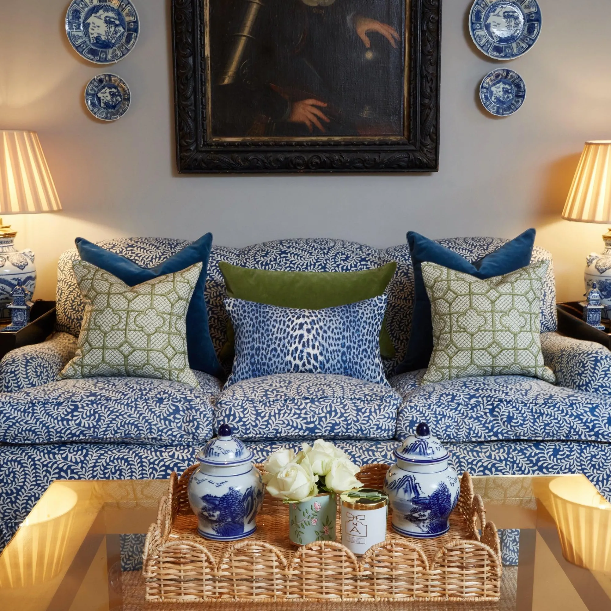 Cobalt Blue Leopard Fabric|Mrs. Alice Clearance