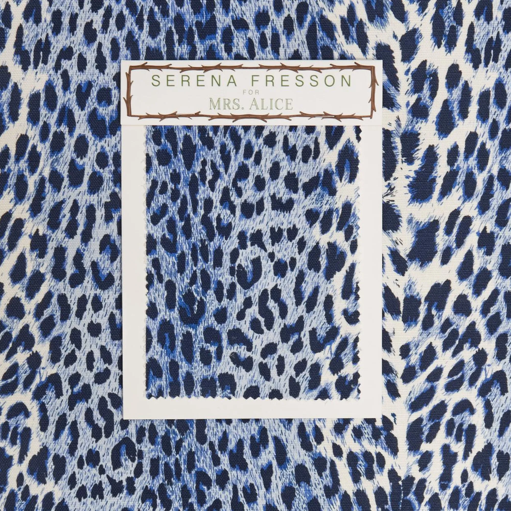 Cobalt Blue Leopard Fabric|Mrs. Alice Clearance