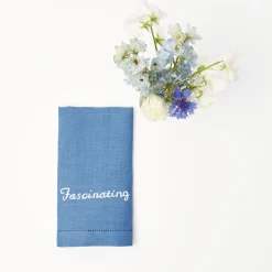 Compliment Blue Linen Napkins (Set Of 8)|Mrs. Alice Hot