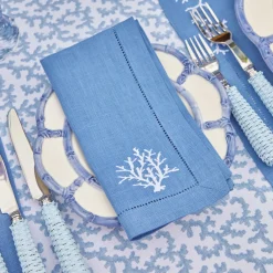 Coral Blue Linen Set|Mrs. Alice