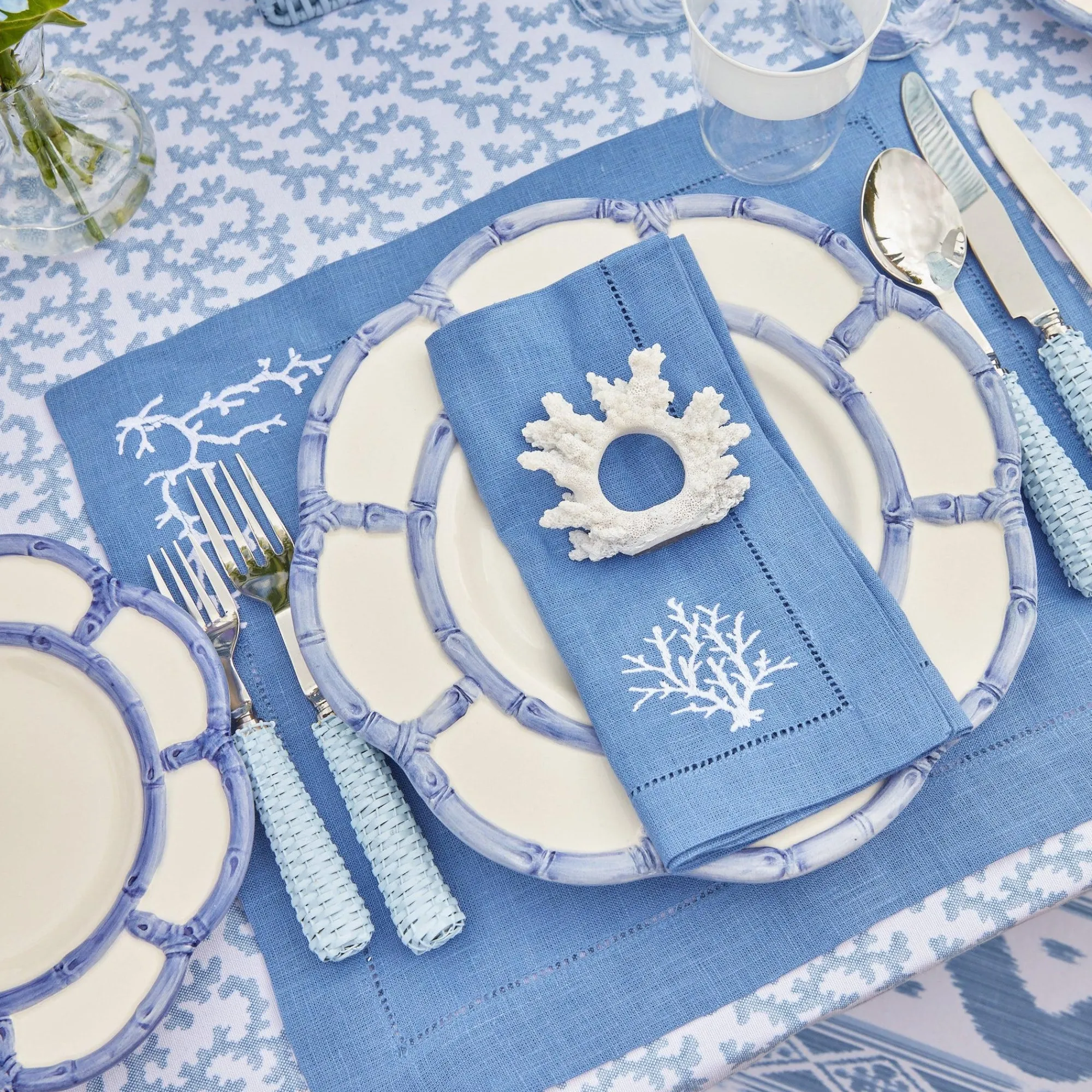 Coral Blue Linen Set|Mrs. Alice