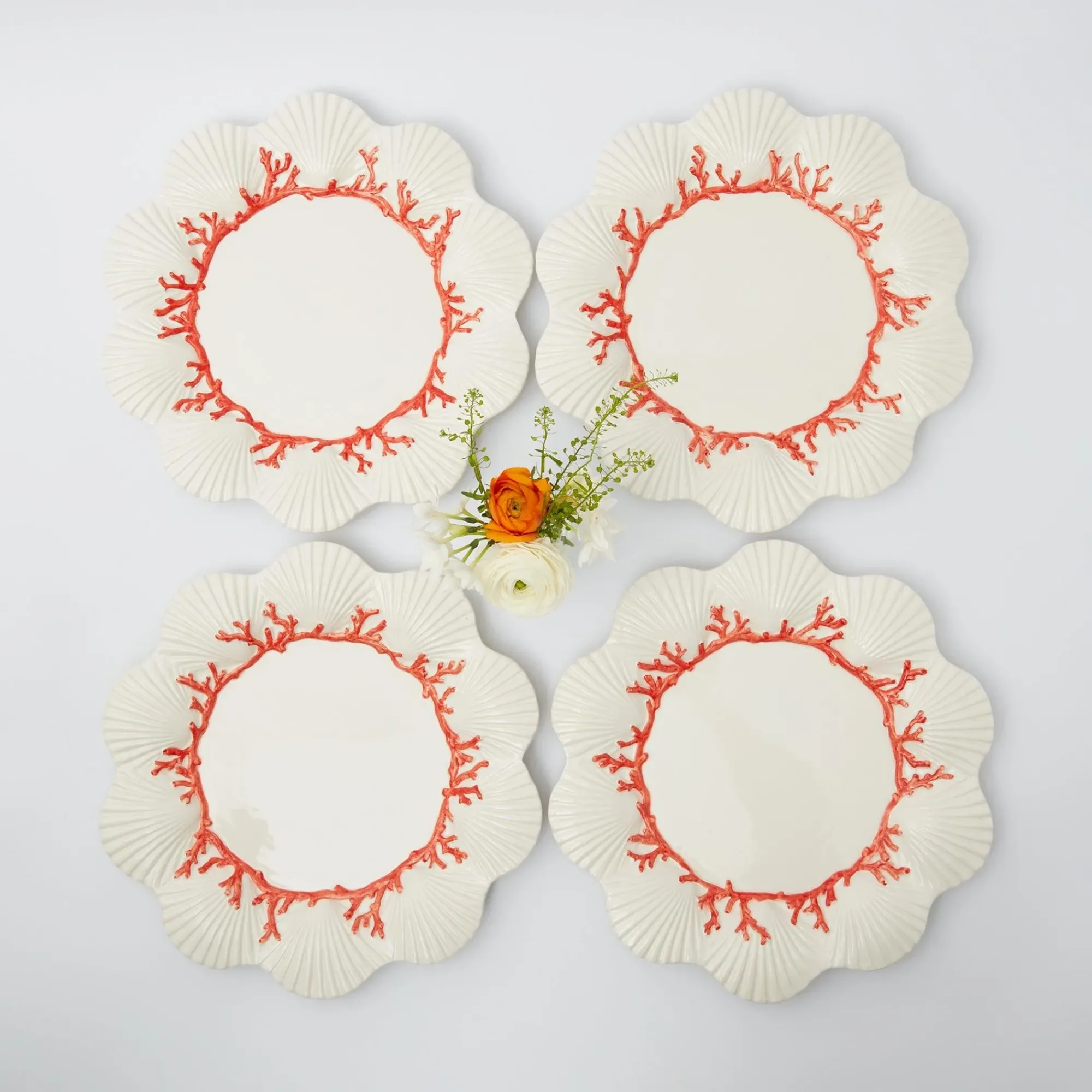 Coral Dinner Plates (Set Of 4)|Mrs. Alice