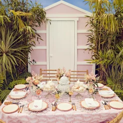 Coral Linen Placemats & Napkins (Set Of 4)|Mrs. Alice Clearance