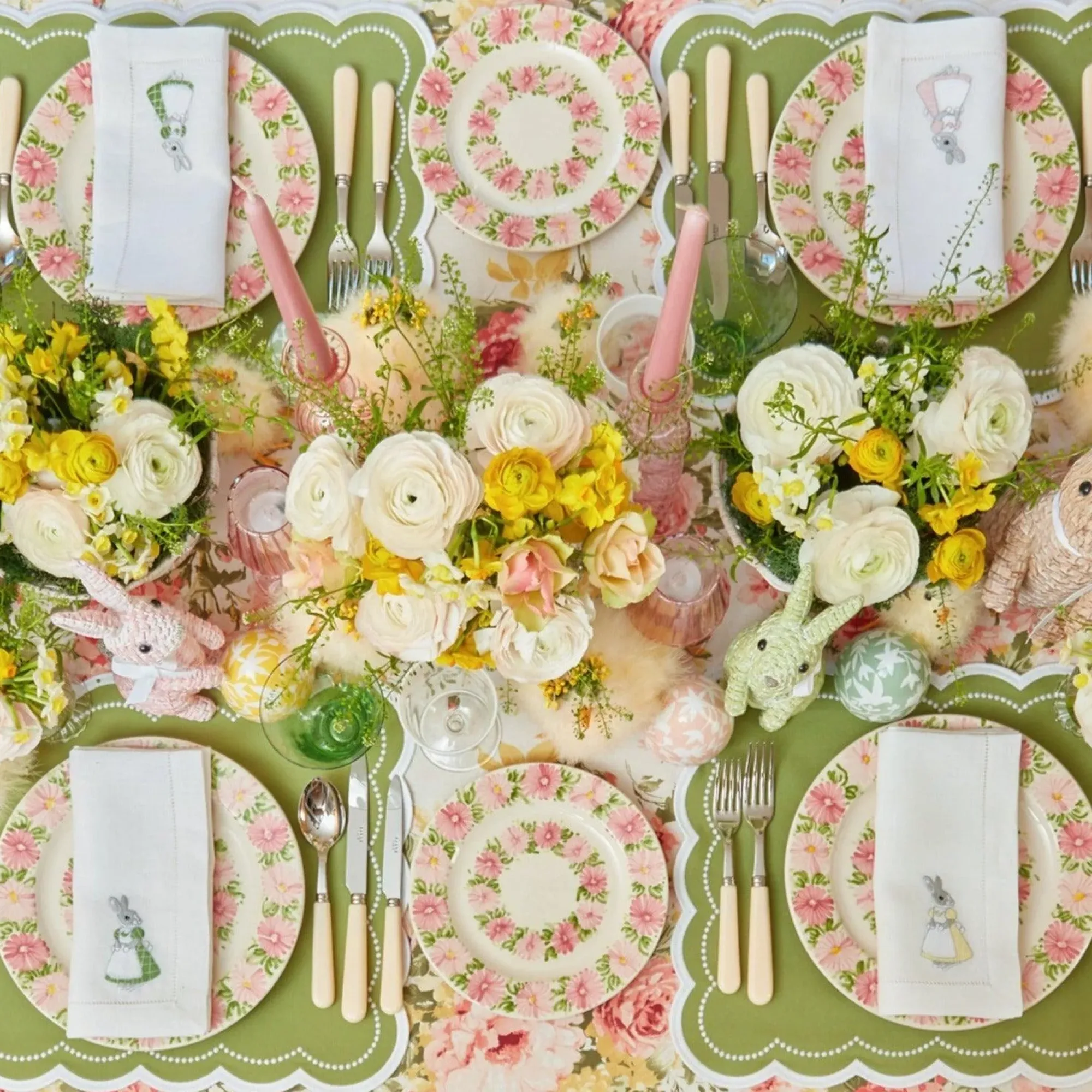 Dahlia Garland Dinner & Starter Plates (Set Of 8)|Mrs. Alice Clearance