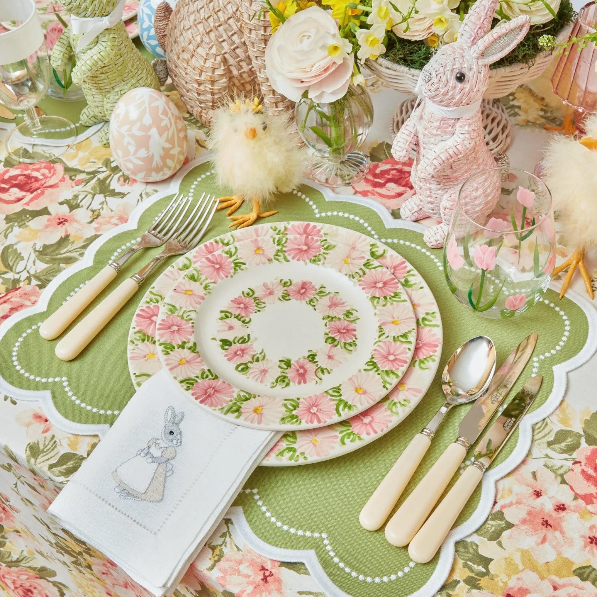 Dahlia Garland Dinner & Starter Plates (Set Of 8)|Mrs. Alice Clearance