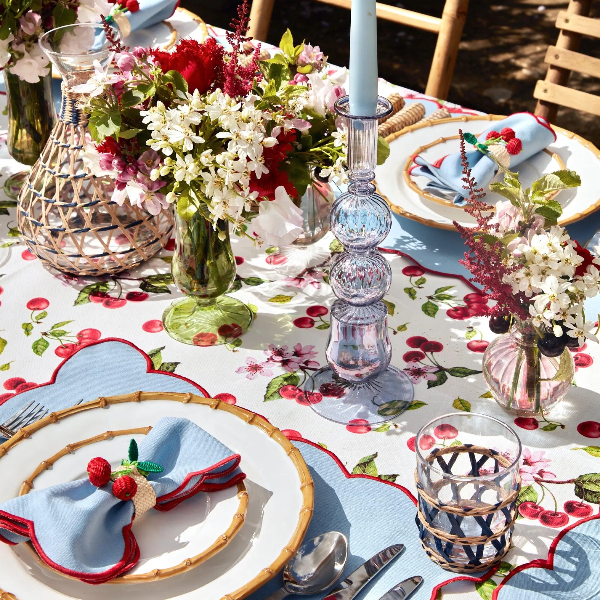 Delphine Blue Candle Holders (Pair)|Mrs. Alice Discount