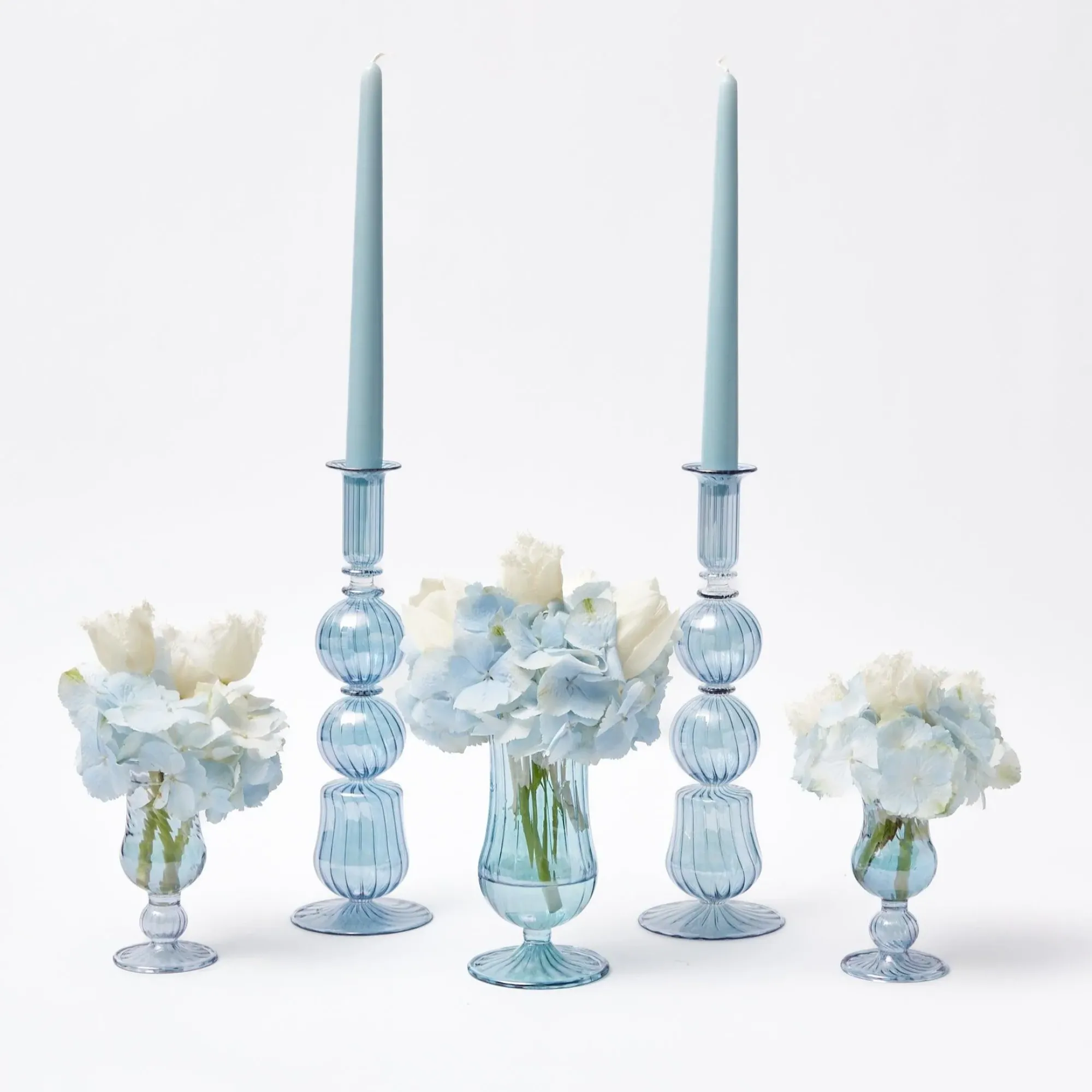 Delphine Blue Candle Holders (Pair)|Mrs. Alice Discount