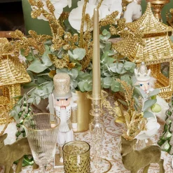 Dotty Gold Candle Holder (Pair)|Mrs. Alice Outlet