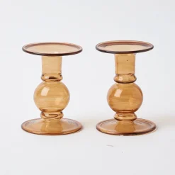 Elise Small Amber Candle Holder (Pair)|Mrs. Alice Sale