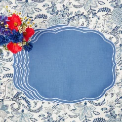 Eloise Blue Placemats & Coronation Napkins (Set Of 4)|Mrs. Alice Online