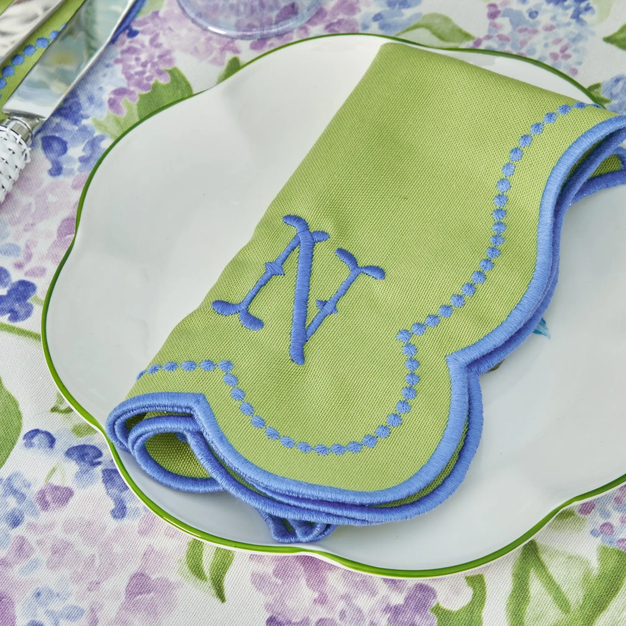 Eloise Green And Blue Napkins (Set Of 4)|Mrs. Alice Clearance