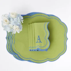 Eloise Green And Blue Napkins (Set Of 4)|Mrs. Alice Clearance