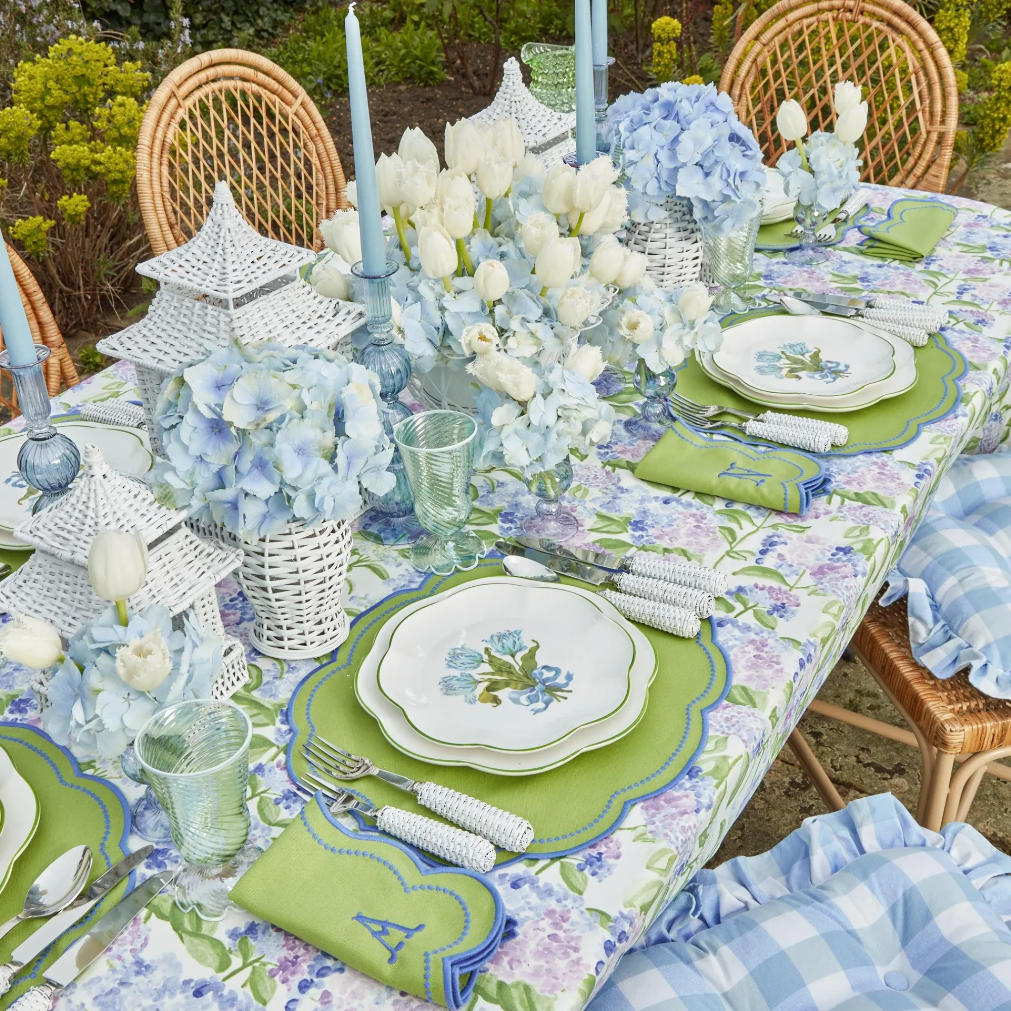 Eloise Green And Blue Napkins (Set Of 4)|Mrs. Alice Clearance