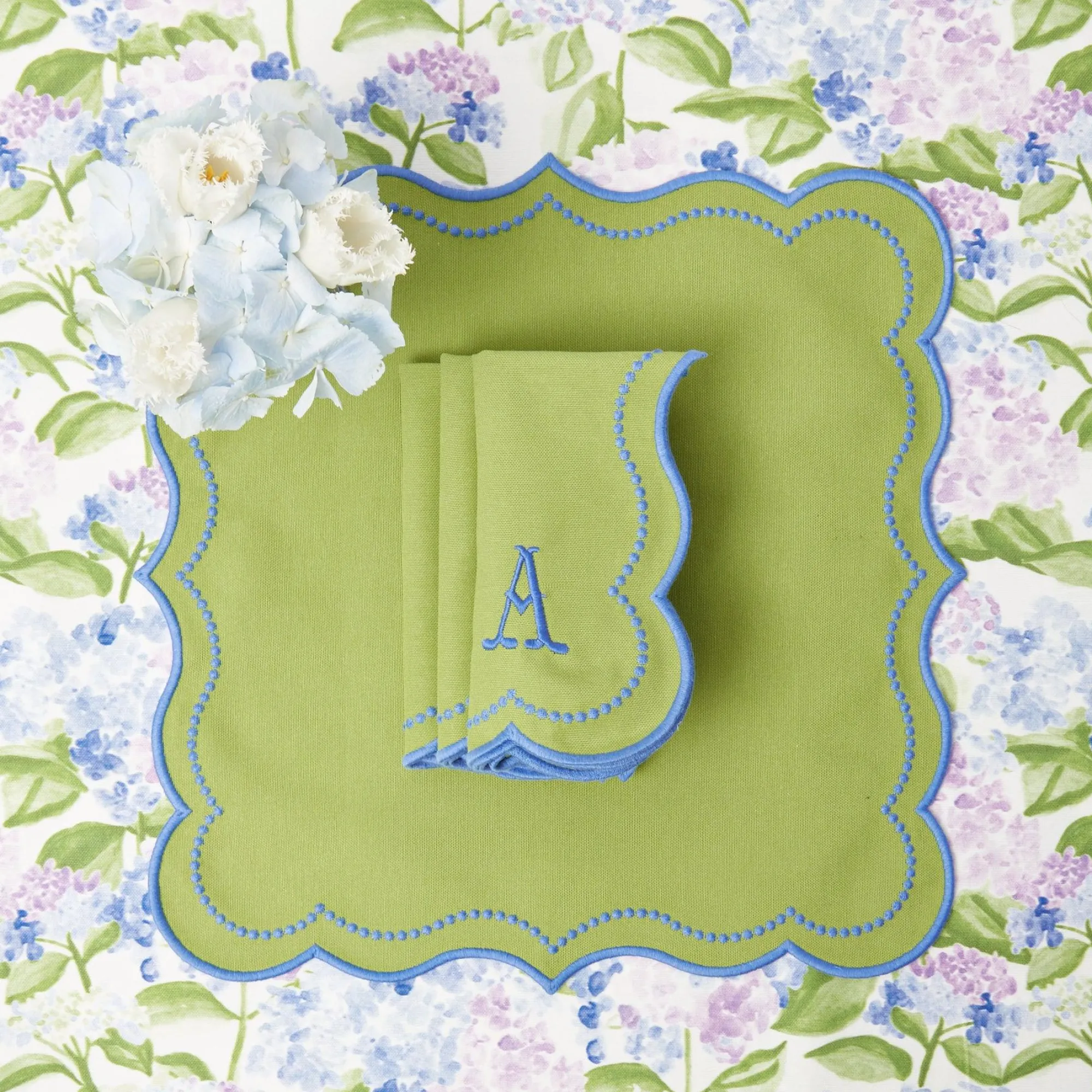 Eloise Green And Blue Napkins (Set Of 4)|Mrs. Alice Clearance