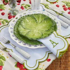 Elsa White & Green Napkins (Set Of 4)|Mrs. Alice Discount