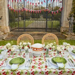 Elsa White & Green Napkins (Set Of 4)|Mrs. Alice Discount