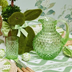 Emerald Hobnail Glasses & Jug Set|Mrs. Alice Clearance
