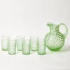 Emerald Hobnail Glasses & Jug Set|Mrs. Alice Sale