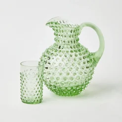 Emerald Hobnail Glasses & Jug Set|Mrs. Alice Sale