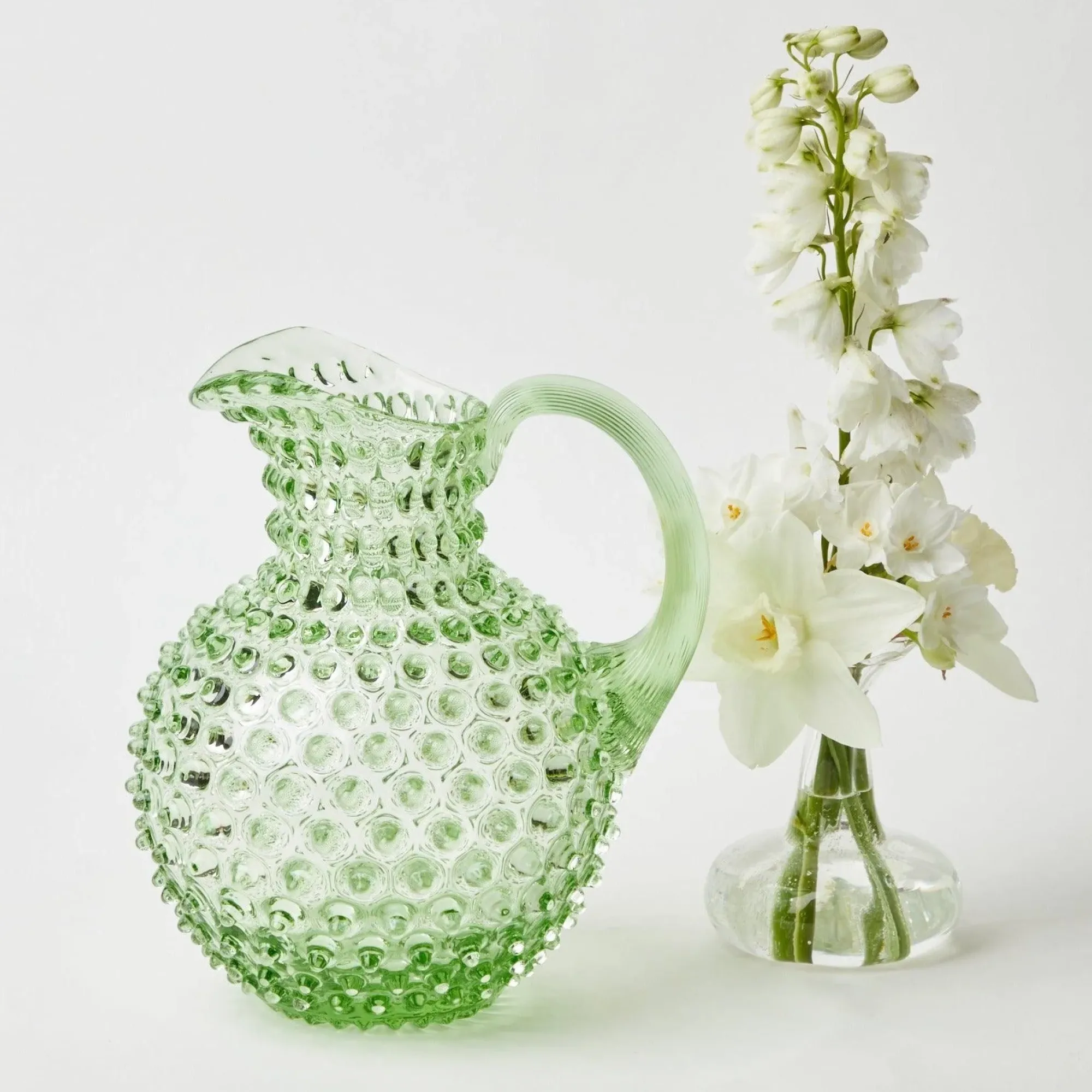 Emerald Hobnail Jug|Mrs. Alice Hot