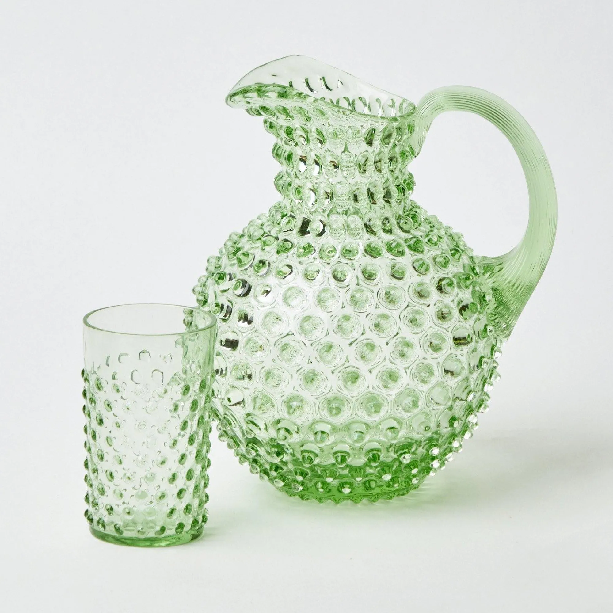 Emerald Hobnail Jug|Mrs. Alice Hot