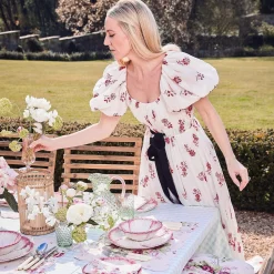 Emerald Hobnail Jug With Rose Handle & Glasses (Set Of 6)|Mrs. Alice Best