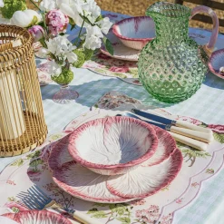 Emerald Hobnail Jug With Rose Handle & Glasses (Set Of 6)|Mrs. Alice Best