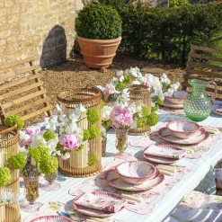 Emerald Hobnail Jug With Rose Handle & Glasses (Set Of 6)|Mrs. Alice Clearance