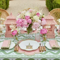 Fleur Pink Placemats & Napkins (Set Of 4)|Mrs. Alice Clearance