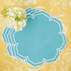 Fleur Turquoise Placemats (Set Of 4)|Mrs. Alice Hot