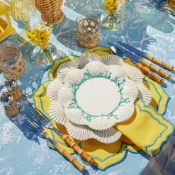 Fleur Yellow Placemats & Napkins (Set Of 4)|Mrs. Alice New