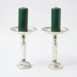 Forest Green Pillar Candles (Pair)|Mrs. Alice Online