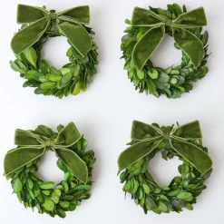 Forest Green Velvet Mini Bows (Set Of 4)|Mrs. Alice Best