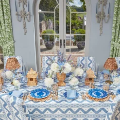 French Blue Garland Dinner & Starter Plates (Set Of 8)|Mrs. Alice Sale