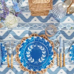 French Blue Garland Dinner & Starter Plates (Set Of 8)|Mrs. Alice Clearance