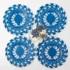 French Blue Garland Dinner & Starter Plates (Set Of 8)|Mrs. Alice Discount