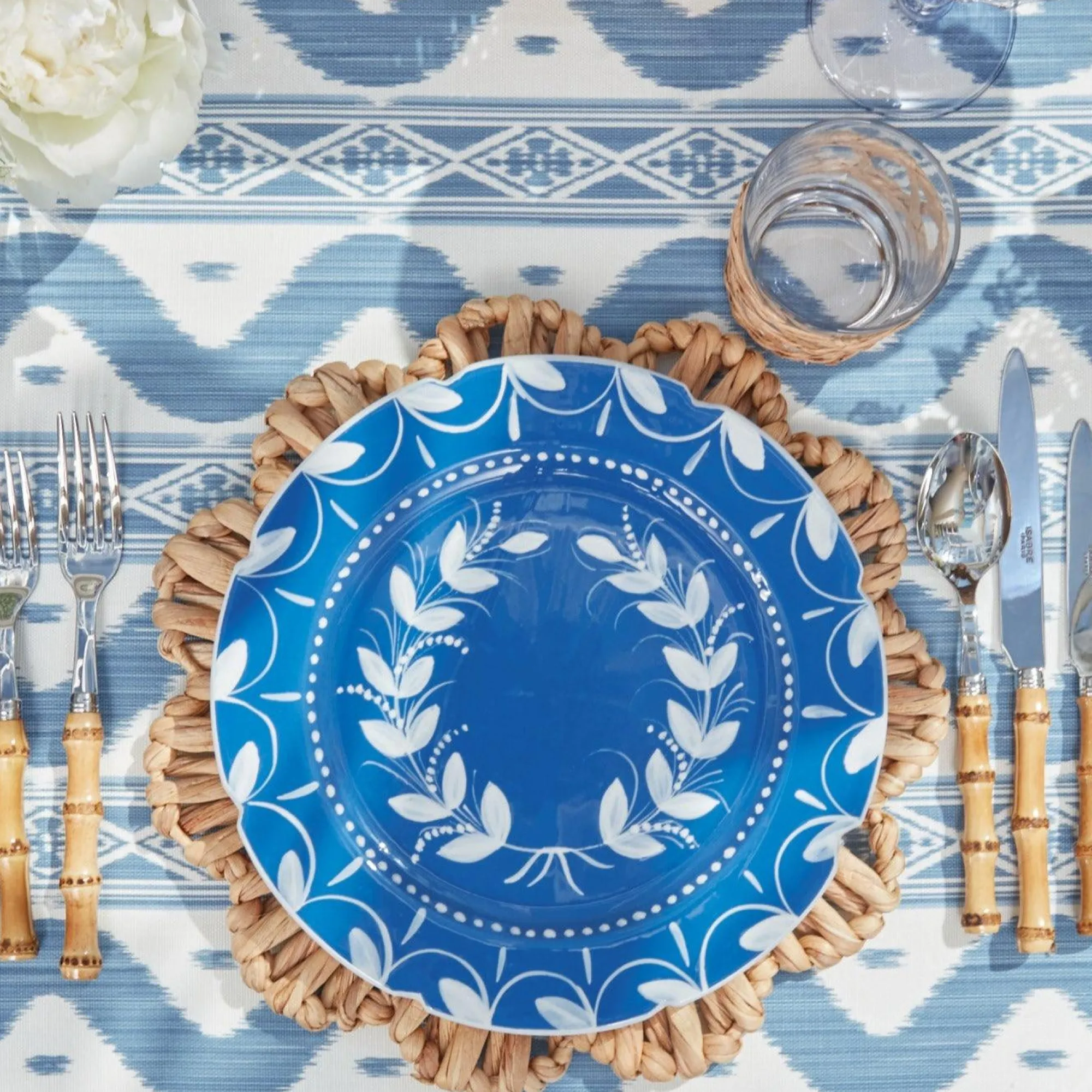 French Blue Garland Dinner Plates (Set Of 4)|Mrs. Alice Hot