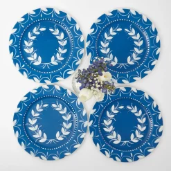 French Blue Garland Dinner Plates (Set Of 4)|Mrs. Alice Hot