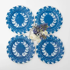French Blue Garland Starter Plates (Set Of 4)|Mrs. Alice Outlet