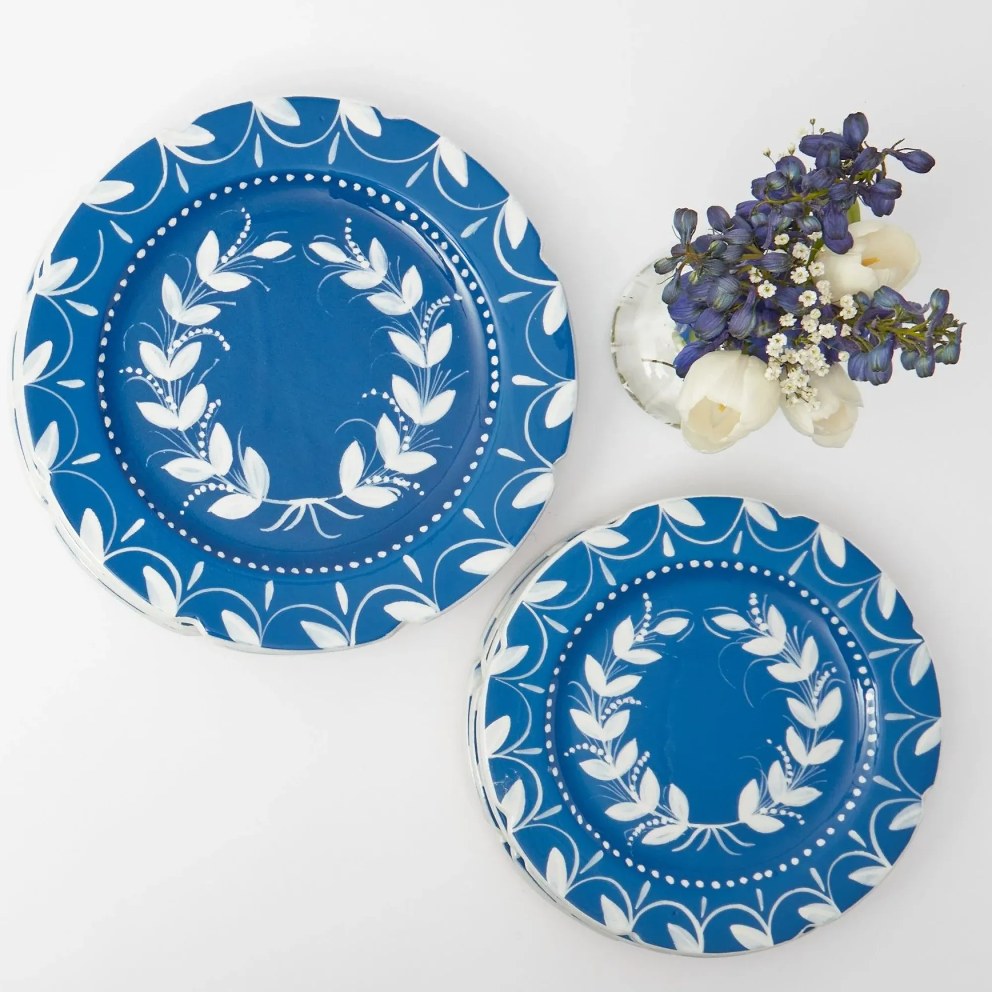 French Blue Garland Starter Plates (Set Of 4)|Mrs. Alice Outlet
