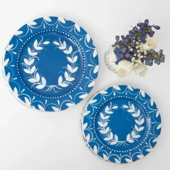 French Blue Garland Starter Plates (Set Of 4)|Mrs. Alice Clearance