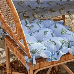Frilled Lily Of The Valley Seat Pad Cushion|Mrs. Alice Clearance