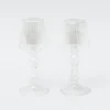 Glass Lantern Tea Light Holder (Pair) - 18Cm|Mrs. Alice Clearance