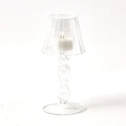 Glass Lantern Tea Light Holder (Pair) - 18Cm|Mrs. Alice Clearance
