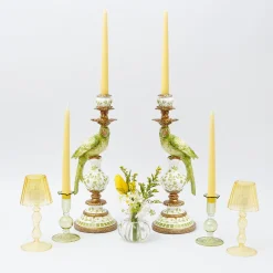 Green & Yellow Parrot Candlescape|Mrs. Alice Clearance