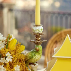 Green & Yellow Parrot Candlescape|Mrs. Alice Clearance