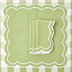 Green Applique Napkins (Set Of 4)|Mrs. Alice Outlet