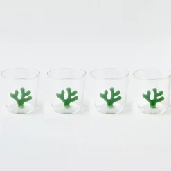 Green Coral Glasses (Set Of 4)|Mrs. Alice Best